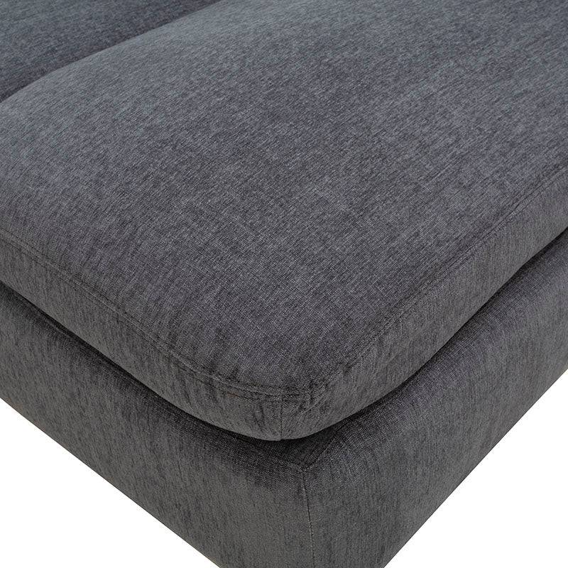 Sala Jess con chaise de tapiz marfil, sofá de tela plano, con chaise larga, dimensiones 280x93x238 cm, deurope.com.mx