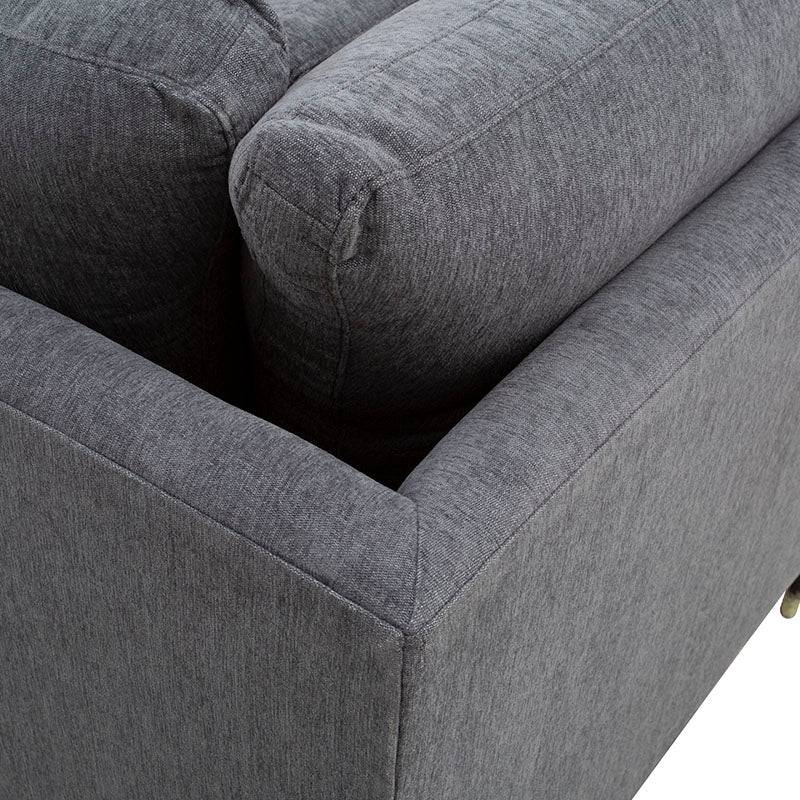 Sala Jess con chaise de tapiz marfil deurope.com.mx, sofá amplio con chaise longue en tela tejida, dimensiones 280x93x238 cm
