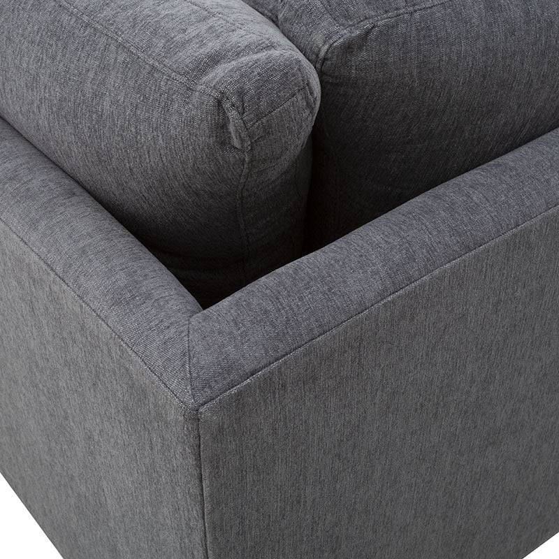 Sala Jess con chaise de tapiz marfil, sofá de tela plana con chaise larga, dimensiones 280x93x238 cm.