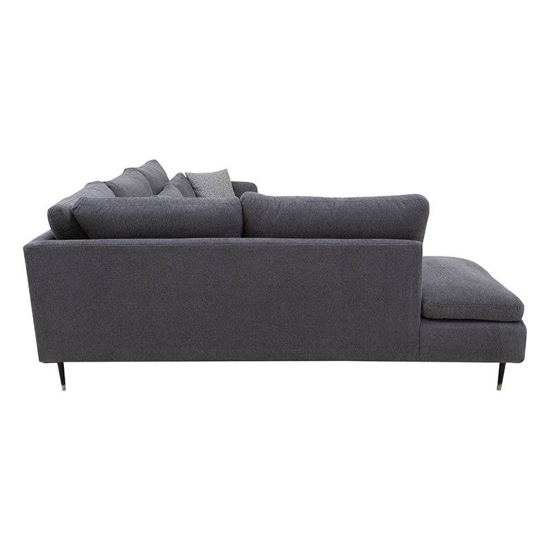 Sala Jess de tapiz en tela marfil con chaise derecha, muebles modernos y cómodos para sala de estar.
