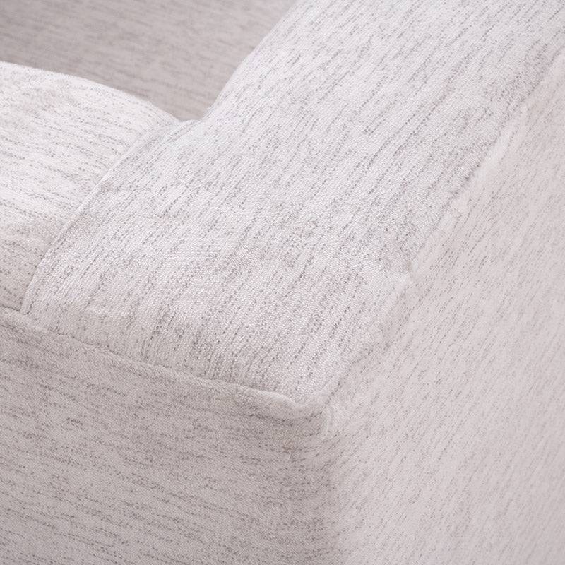 Módulo de sala San Miguel Esquinero deoupe.com.mx en tela marfil con textura afelpada, 103x81x103 cm, estilo moderno y cómodo