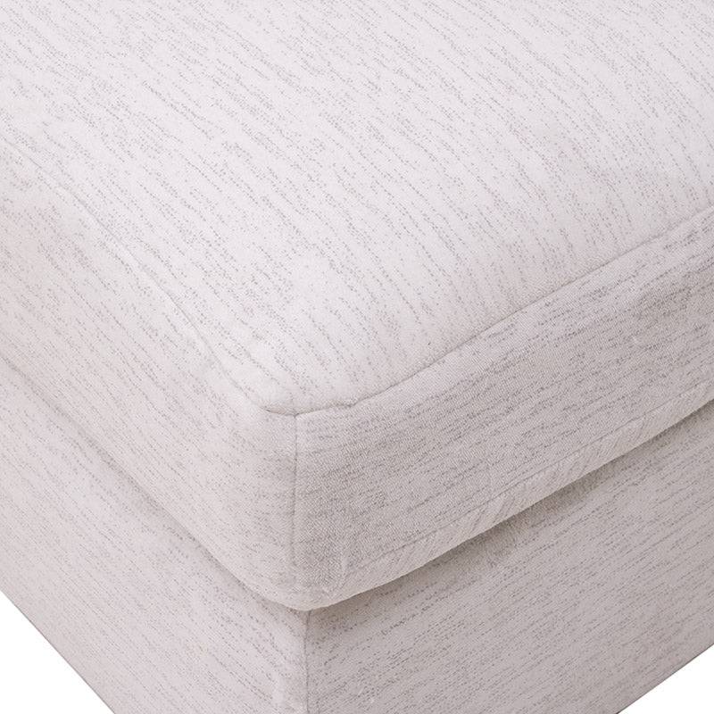 Módulo de sala San Miguel loveseat lateral de deurope.com.mx, en tela marfil con textura afelpada, frente, 178 cm de ancho.