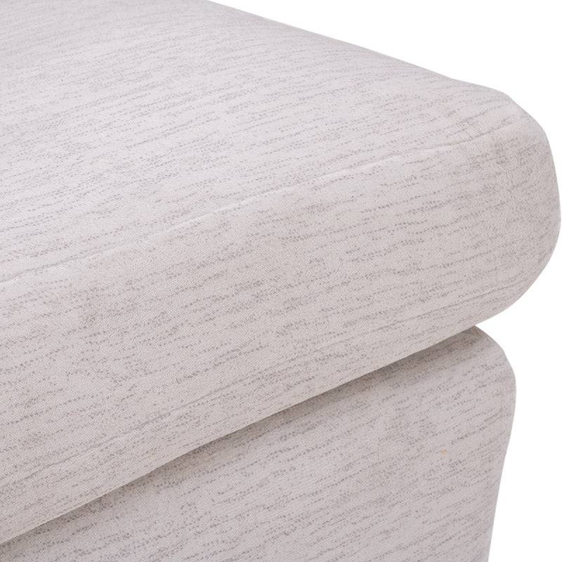 Módulo de sala Loveseat lateral San Miguel de Deurope en tela marfil con textura afelpada, frente de 178 cm, altura de 81 cm.