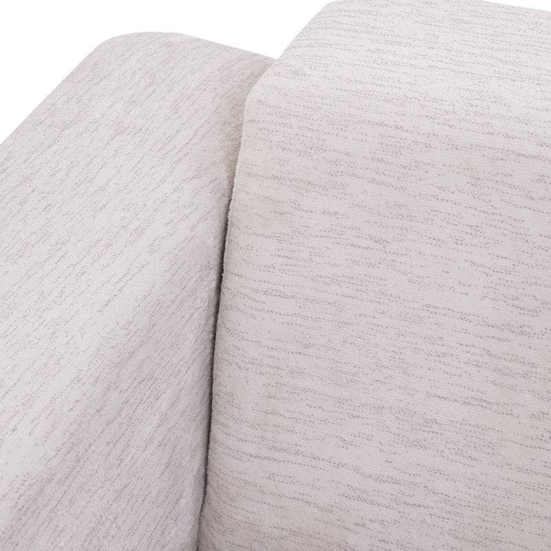 Módulo de sala San Miguel Loveseat lateral de tejido plano con textura afelpada, en color marfil, con dimensiones de 178x81x103 cm.