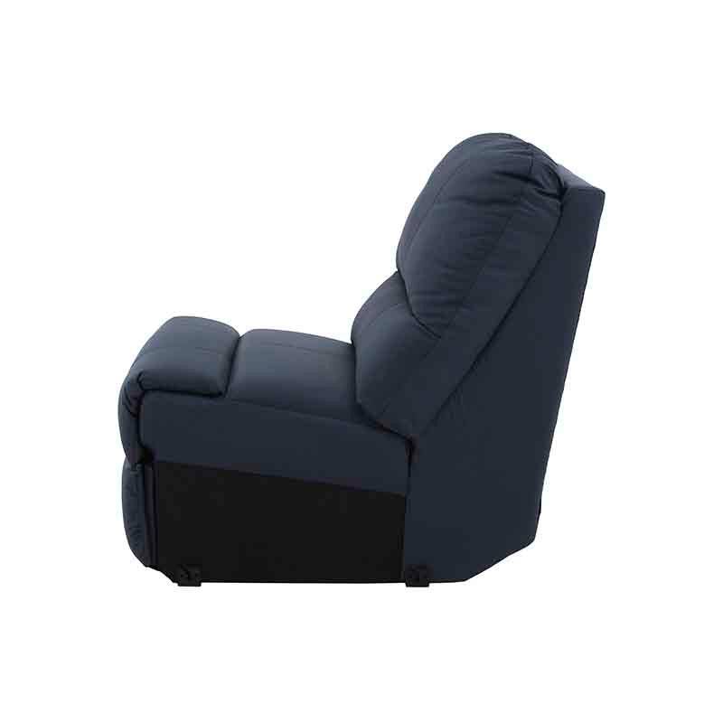 Juego de sala Enzo de 5 piezas en cuero azul cobalto, incluye sillón central, diseño modular, elegante y moderno