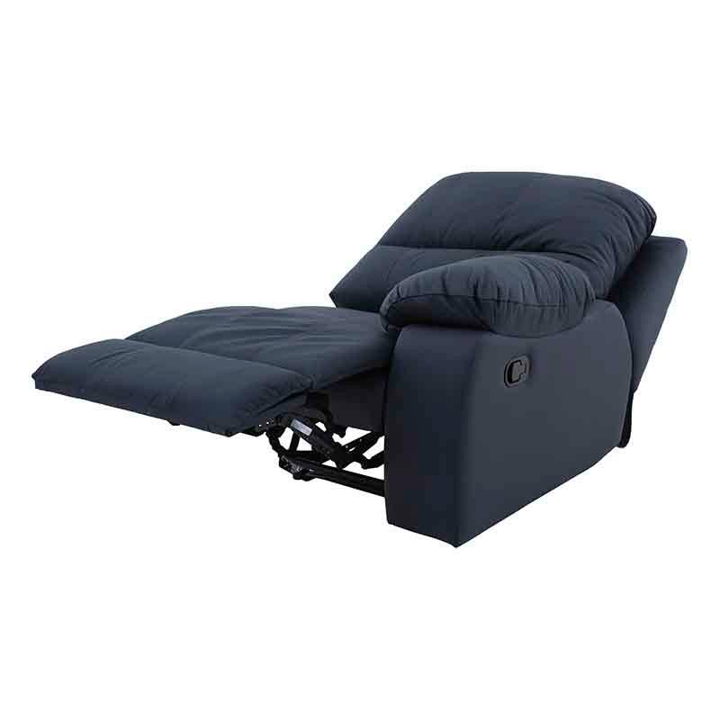 Juego de sala Enzo de lujo, 5 piezas en cuero azul cobalto, sofá modular con diseño elegante y moderno.