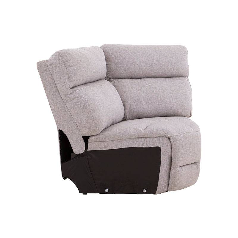 Módulo de sala esquinero Pauda II en color gris deurope.com.mx, tapizado en tela plano, con medidas de 105x100x90 cm.