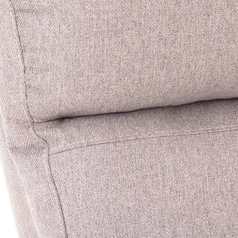 Módulo de sala esquinero Pauda II en gris con tapiz de tela, deurope.com.mx, mostrando estructura y tapizado en tela tejida plana.