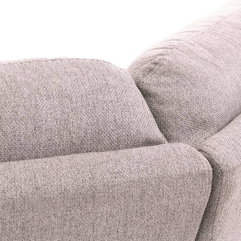 Módulo de sala Pauda II esquinero de Deurope en gris con tapiz de tela, frente de 105 cm, alto 100 cm y fondo 90 cm.
