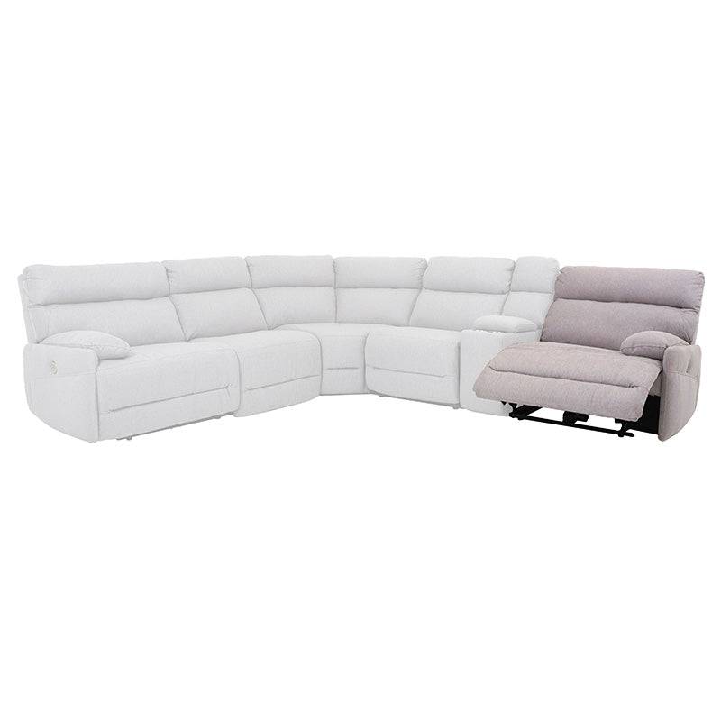Módulo lateral derecho de sala Pauda II en tela gris, de diseño moderno y tamaño compacto, de la marca deurope.com.mx