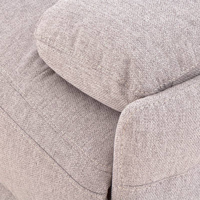 Módulo lateral derecho de la sala Pauda II en tela gris, de la marca deurope.com.mx, con estructura moderna y tapizado en tela tejida.
