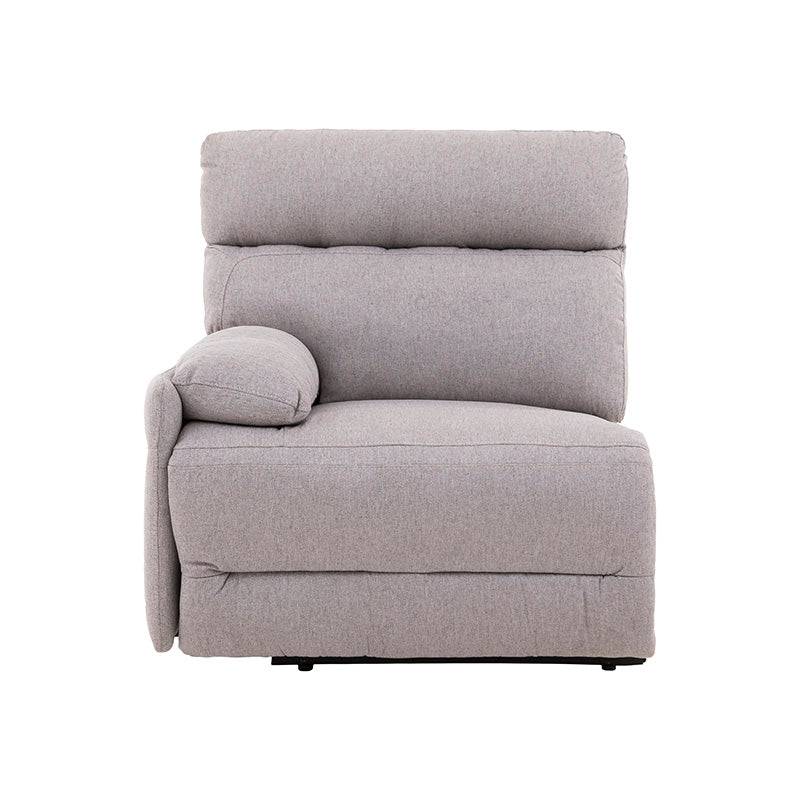 Módulo lateral izquierdo de sala Pauda II de tapiz gris, deurope.com.mx, con estructura de 105 cm de alto y 90 cm de fondo.