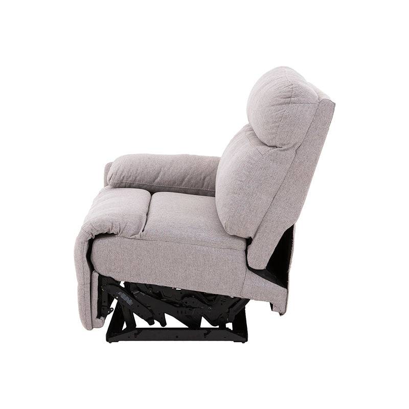 Módulo de sala lateral izquierdo Sala Pauda II en gris con tapiz de tela, frente 105 cm, alto 105 cm, fondo 90 cm.