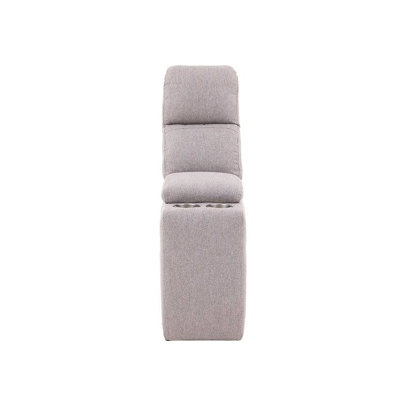 Sala Pauda II deurope.com.mx, sala modular gris con consola de tela tapizada, 30 cm de alto, 100 cm de ancho y 90 cm de fondo.
