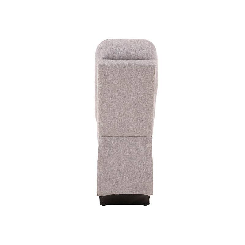 Sala Pauda II deurope.com.mx, sala modular gris con consola, tapizado en tela, con dimensiones de 30 cm de alto, 100 cm de fondo y 90 cm de ancho.