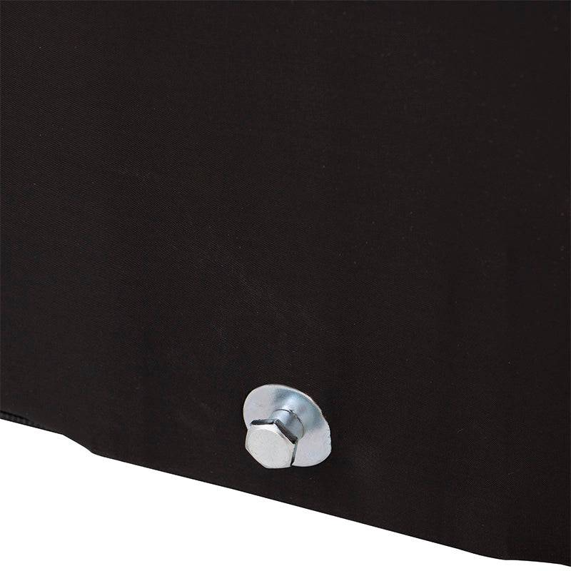 Sala Pauda II deurope.com.mx, sala modular gris con consola, tapiz de tela, frente 30 cm, alto 100 cm y fondo 90 cm.