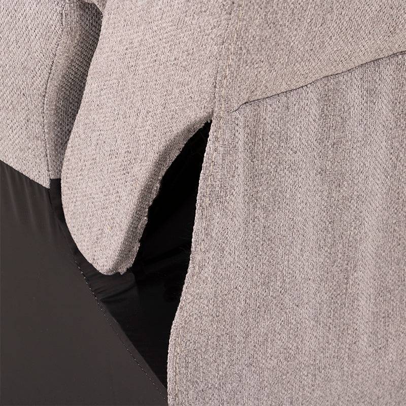 Sala Pauda II deurope.com.mx, sala modular gris con consola y tapizado en tela, frente de 30 cm, alto 100 cm y fondo 90 cm