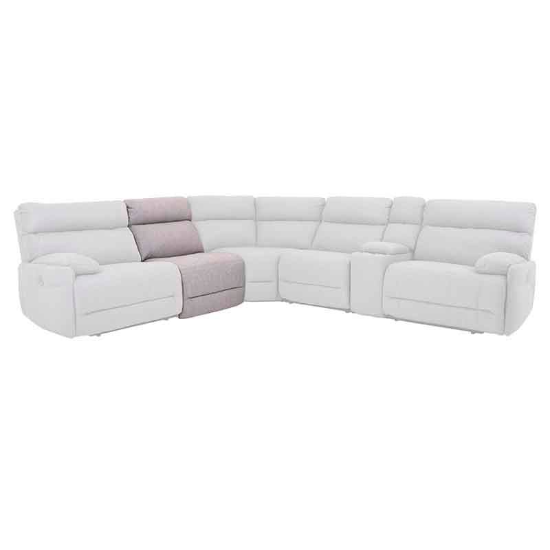 Módulo de sala Pauda II deurope.com.mx, sillón central tapizado en tela gris, con dimensiones de 80x100x90 cm.