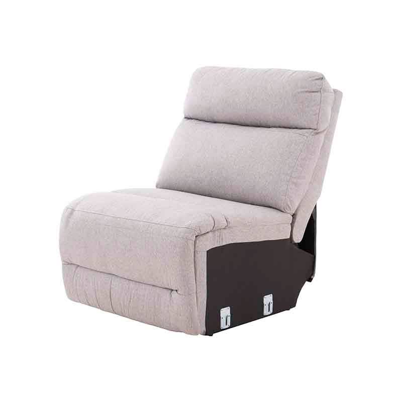 Módulo de sala Pauda II deurope.com.mx, sillón central en tapiz gris con tejido plano, tamaño 80x100x90 cm.