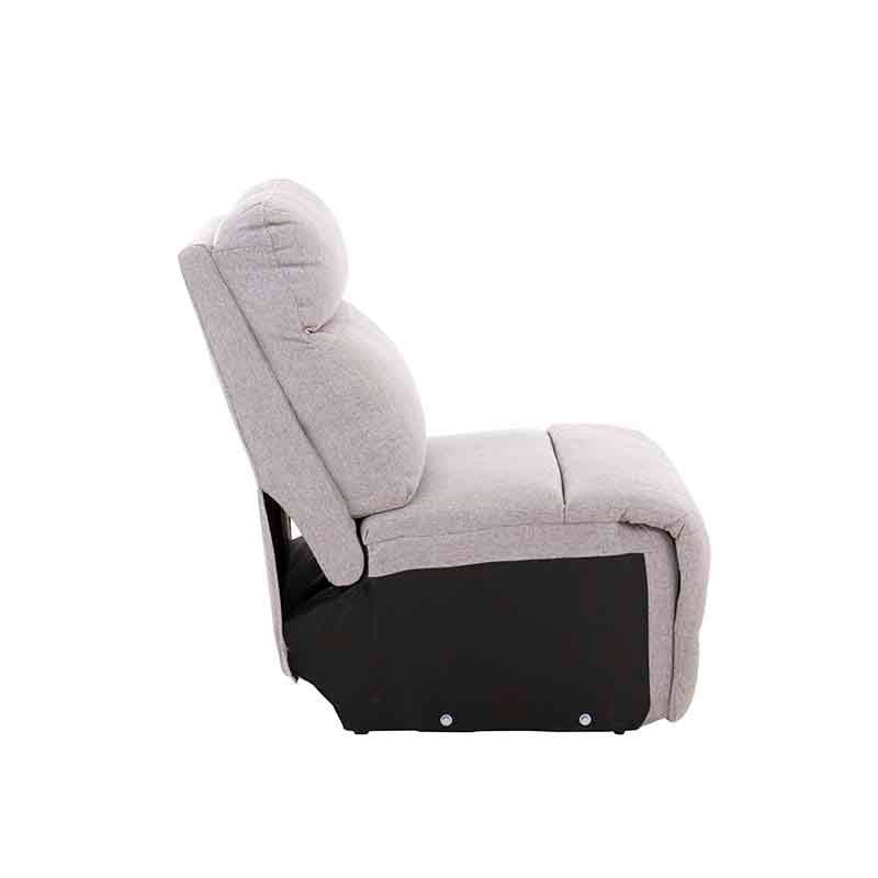 Sillón central de la sala Pauda II de Deurope, módulo tapizado en tela gris, con dimensiones de 80x100x90 cm.