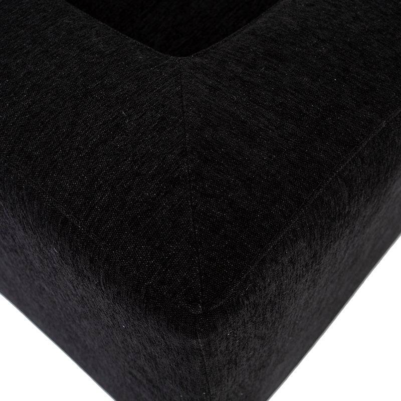 Juego de sala Lazy de 3 piezas en tela negra con chaise longue, modulares y cómodas, ideal para estar en sala.