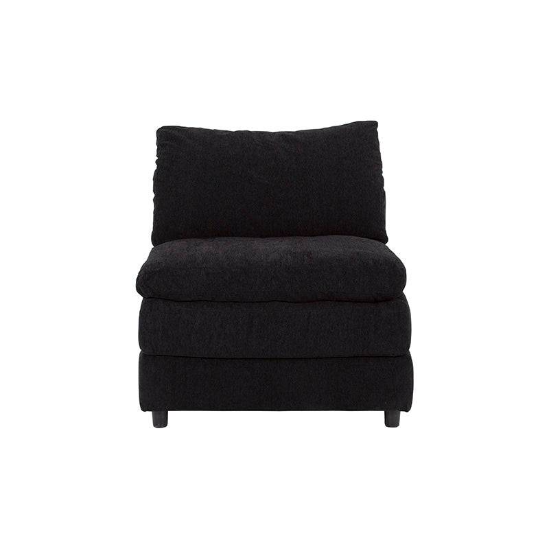 Juego de sala modular negro de tela con sillón central, dimensiones 82x90x94 cm, estilo Lazy deurope.com.mx