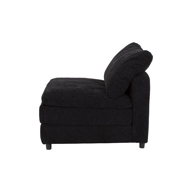 Juego de sala modular Lazy deurope.com.mx, sofá negro de tela con sillón central, dimensiones 82x90x94 cm.
