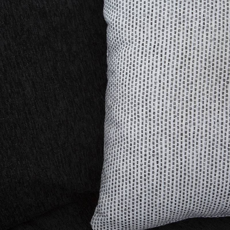 Juego de sala Lazy de 6 piezas en tela negra con sillón esquinero, modulares, de tamaño 94x90x94 cm.