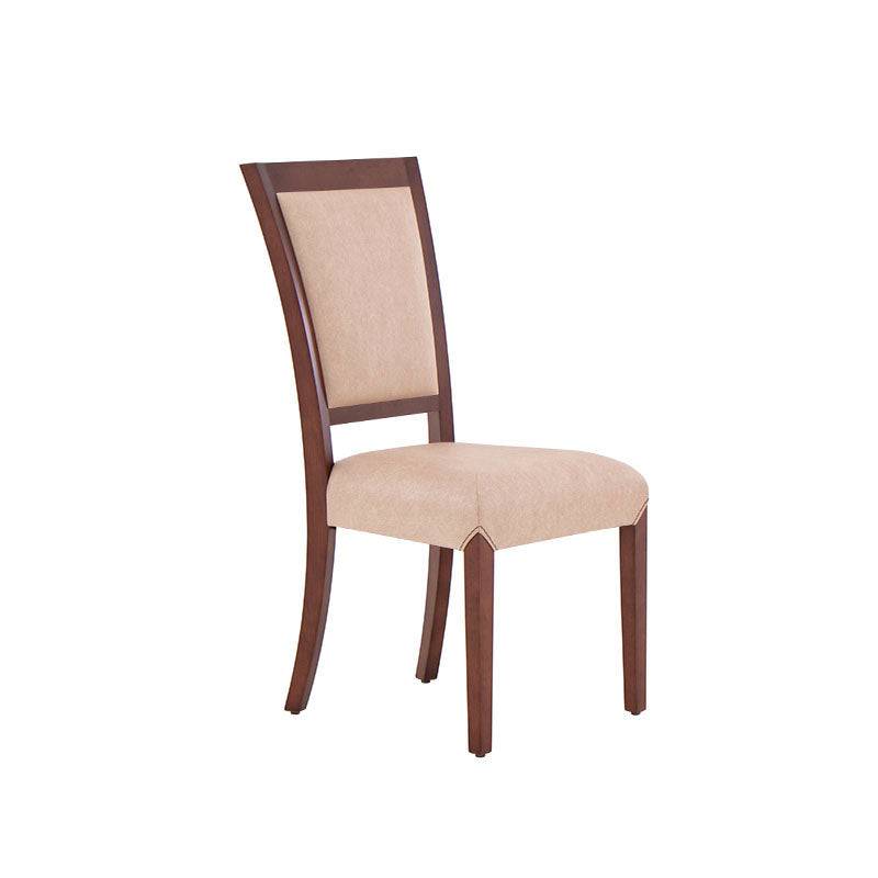 Juego de comedor Siena de 9 piezas con sillas de madera de banak, encino y okumé, tapizadas en leather touch en color café.