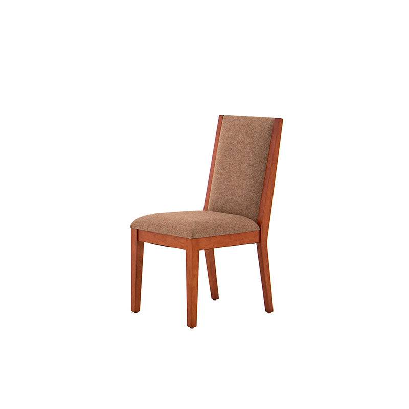 Juego de comedor Quetzal de 9 piezas con sillas tapizadas en tela, madera de nogal y diseño elegante para comedor.