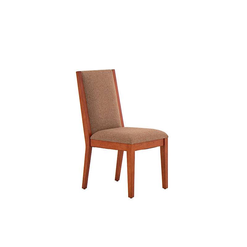 Juego de comedor Quetzal de 9 piezas con sillas tapizadas en tela y estructura de madera en color nogal, deurope.com.mx