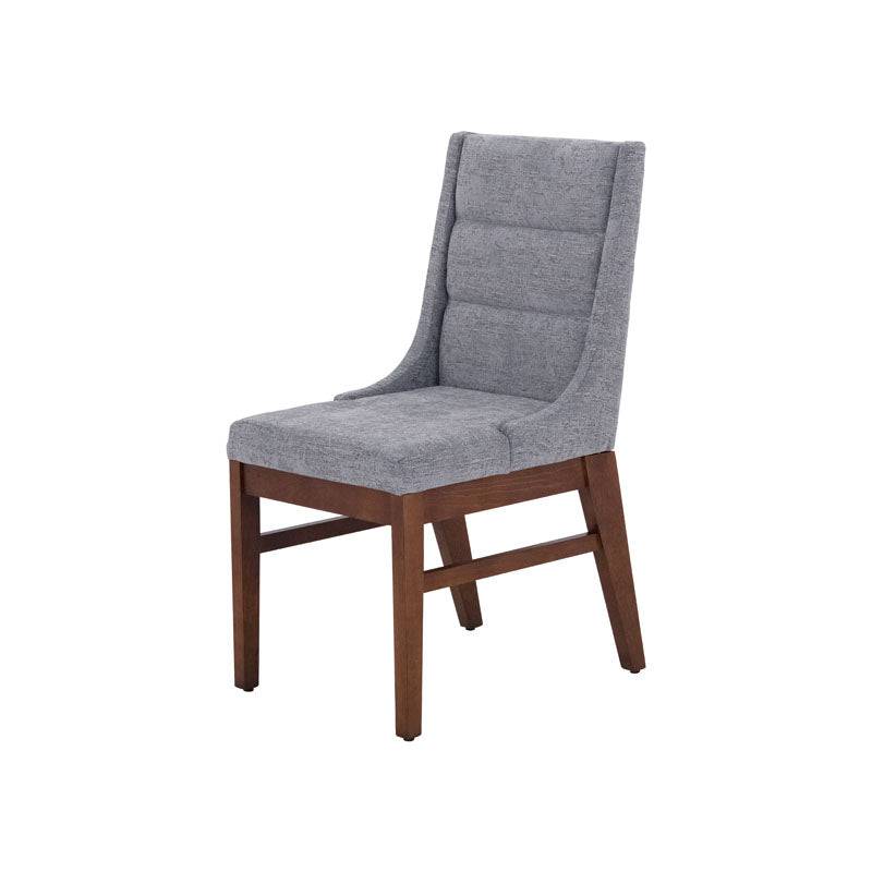 Sillas del juego de comedor Bourbon de deurope.com.mx, con estructura de madera y asientos acolchados en color neutro.