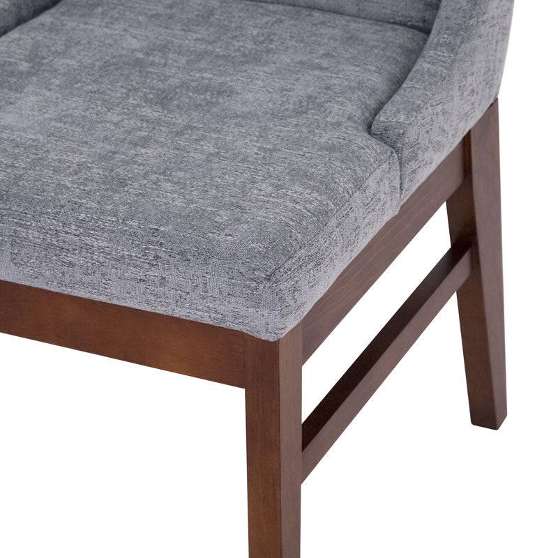 Silla Bourbon de juego de comedor de 7 piezas, con asiento y respaldo acolchados, en color marrón, diseño elegante.