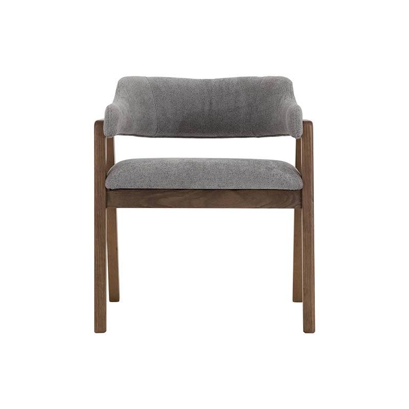 Juego de comedor con buffet Balam de color gris oscuro, incluye sillas y mueble de almacenamiento, diseño moderno y funcional.
