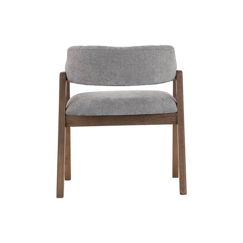 Juego de comedor con buffet Balam de 6 piezas, incluye sillas gris oscuro y mesa en estilo moderno.