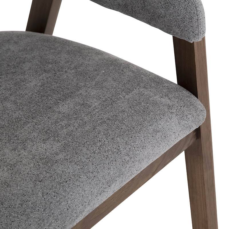 Juego de comedor con buffet Balam de 6 piezas, incluye sillas gris oscuro y mesa elegante para comedor moderno.