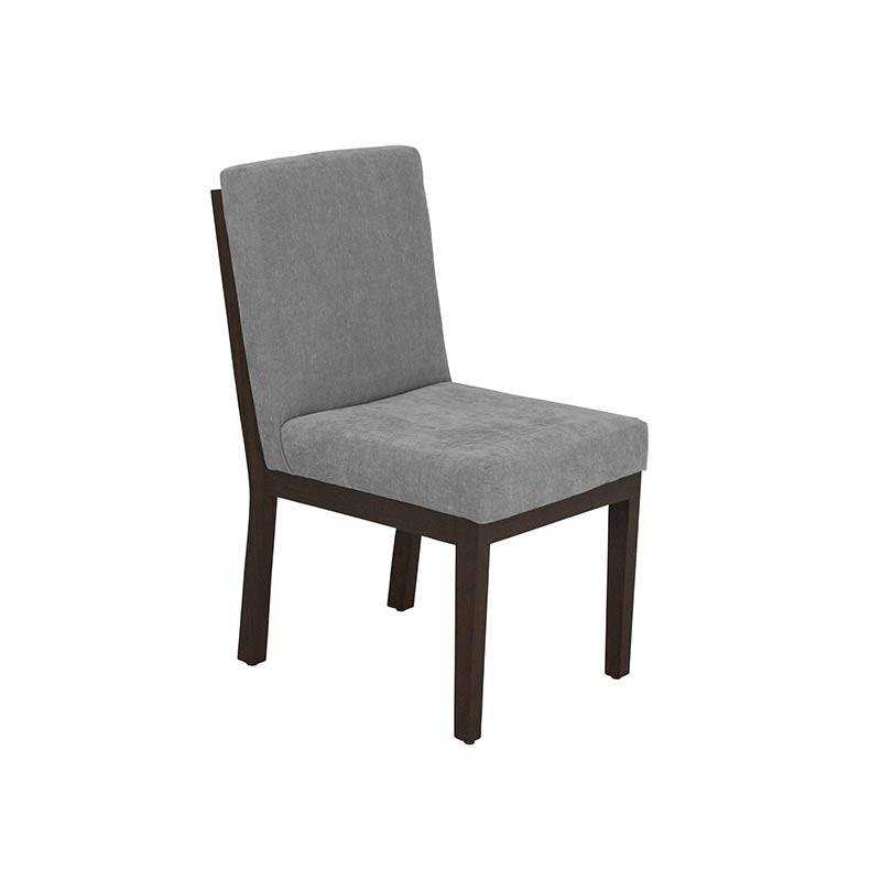Juego de comedor Quetzal de 7 piezas con sillas gris y mesa de madera, ideal para espacios modernos y elegantes