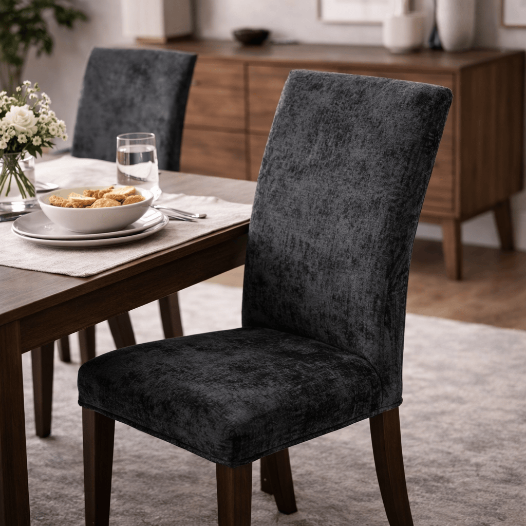 Juego de comedor Vemer de 10 piezas con sillas grises, conjunto de mobiliario para comedor elegante y moderno.