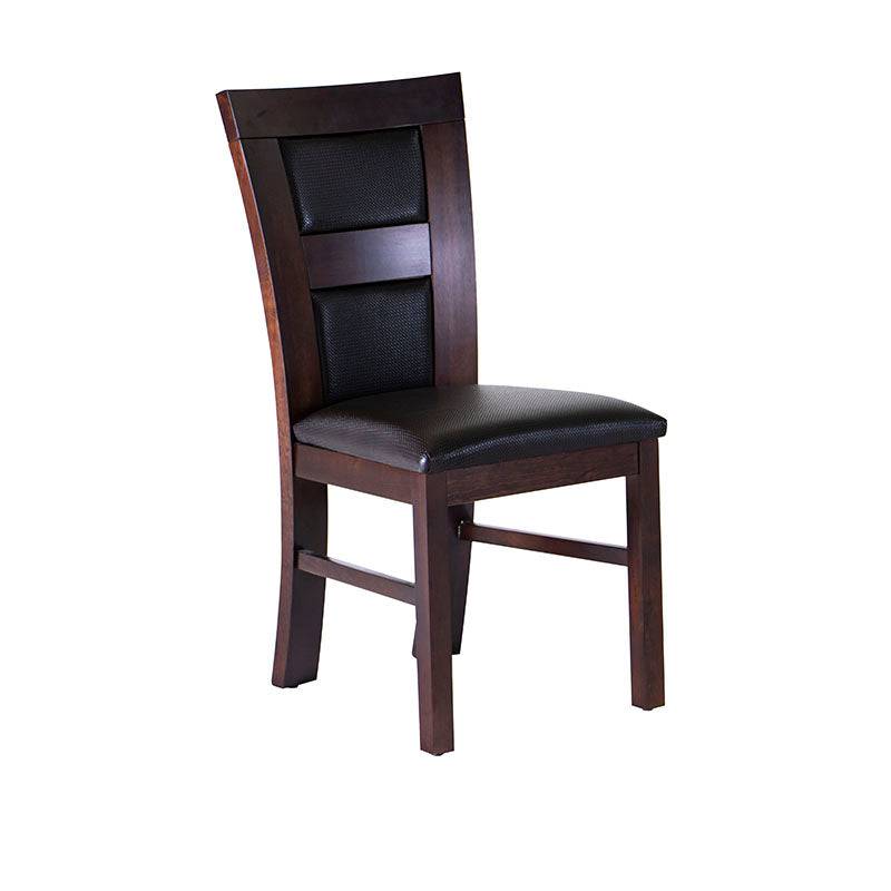 Juego de comedor Aragón de 8 piezas con sillas de madera nogal y asiento de mimbre, en interior moderno.