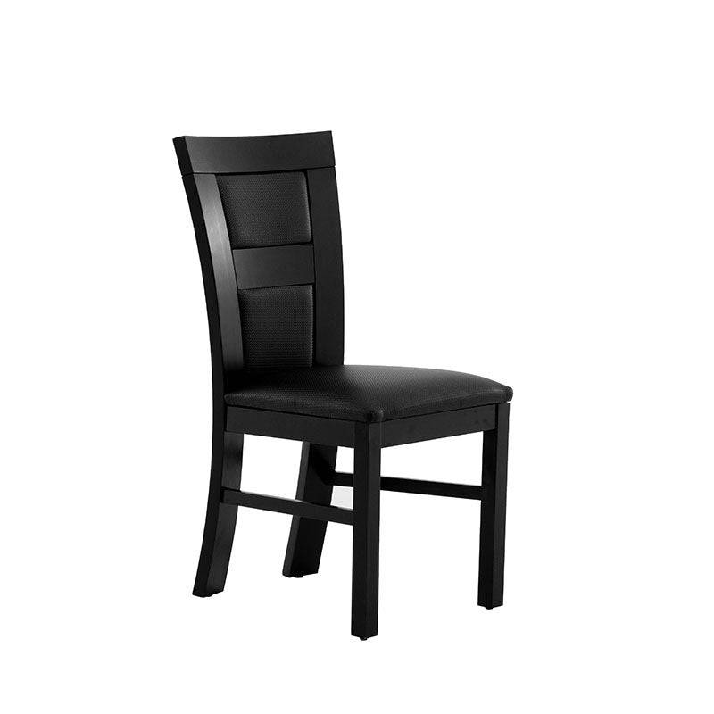 Juego de comedor Aragón de 8 piezas con sillas de madera nogal y asiento de hache, frente de 50 cm, alto 90 cm y fondo 40 cm.