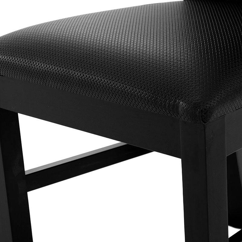 Juego de comedor Aragón de 8 piezas con sillas de madera nogal y asiento de mimbre, frente 50 cm, alto 90 cm, fondo 40 cm.