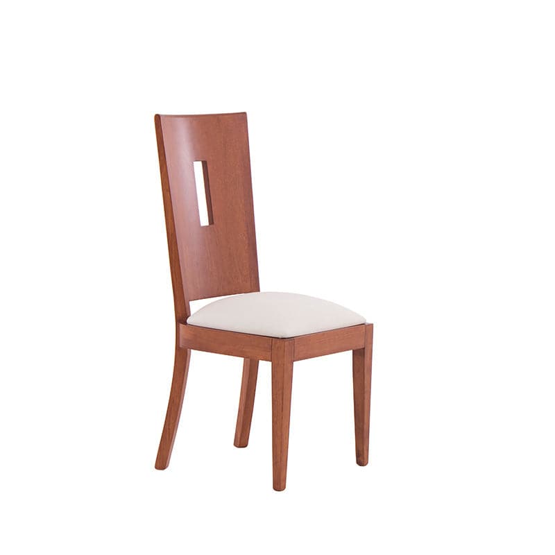 Juego de comedor Quetzal de 9 piezas con sillas de tapiz de tela en color tabaco y estructura de chapa de caoba.