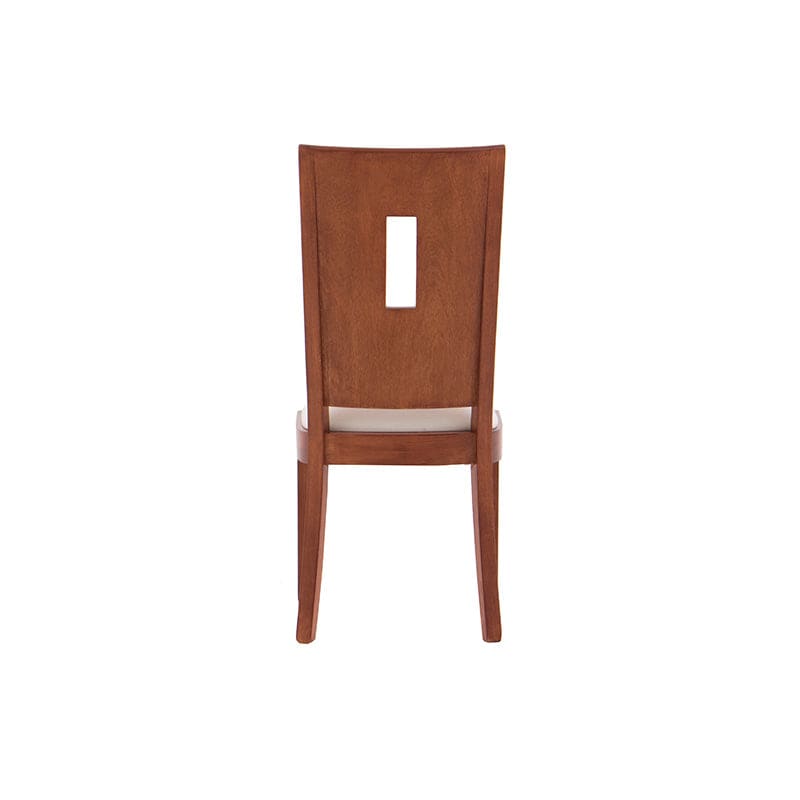 Juego de comedor Quetzal deurope.com.mx con sillas tapizadas en tela, madera de caoba y estructura resistente.