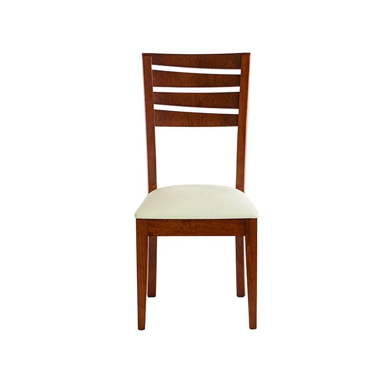 Juego de comedor Quetzal de 9 piezas con sillas de madera de pino enchapada en caoba y tapiz de leather touch.