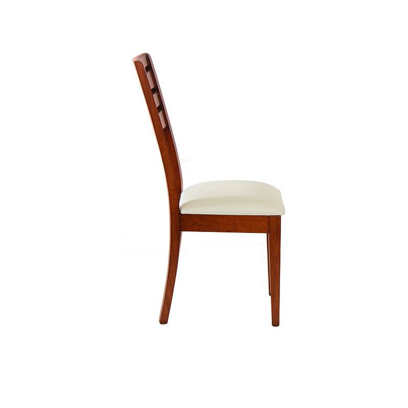 Juego de comedor Quetzal de 9 piezas con sillas de madera de pino enchapada en caoba y tapizado en leather touch.