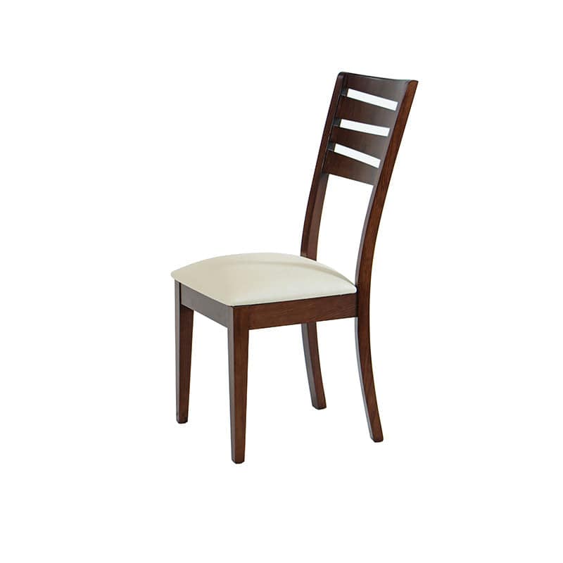 Juego de comedor Quetzal de nueve piezas con sillas de madera de pino enchapada en caoba y tapiz de cuero, en color tabaco.