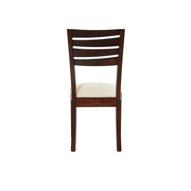 Juego de comedor Quetzal de 9 piezas con sillas de madera de pino enchapada, tapizadas en leather touch, en color tabaco.