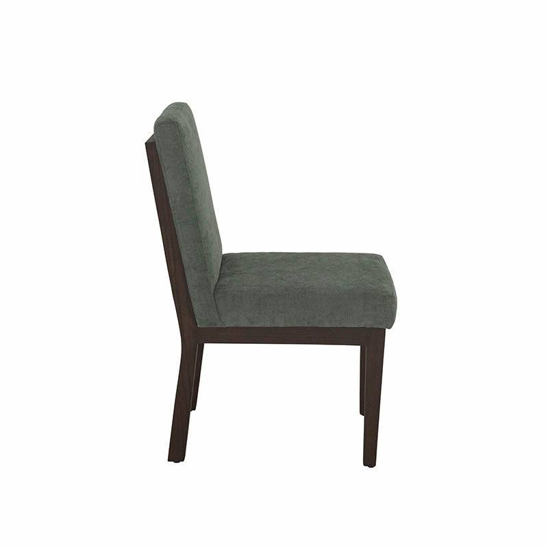 Juego de comedor Quetzal de 7 piezas con sillas verdes y estructura de madera, ideal para comedor moderno y elegante.
