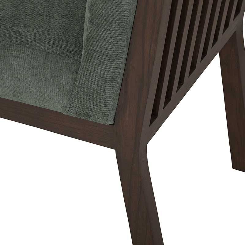 Juego de comedor Quetzal de 7 piezas con sillas verdes y diseño moderno, ideal para espacios elegantes y cómodos en el hogar.