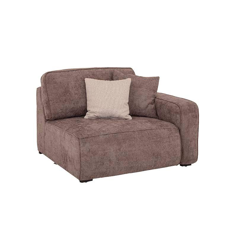 Sofá de sala Megan de 3 piezas en color beige con sillón lateral derecho, ideal para espacios modernos y cómodos.